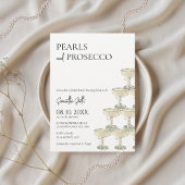 真珠とプロセッコのブライダルシャワー写真 招待状