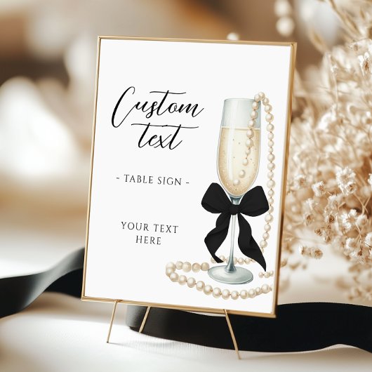 真珠とプロセッコのブライダルシャワー表記号 ポスター