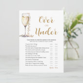 真珠とプロセッコの上または下ブライダルシャワーゲーム 招待状 (スタンド正面)