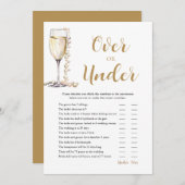 真珠とプロセッコの上または下ブライダルシャワーゲーム 招待状 (正面/裏面)