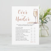 真珠とプロセッコの上または下ブライダルシャワーゲーム 招待状 (スタンド正面)