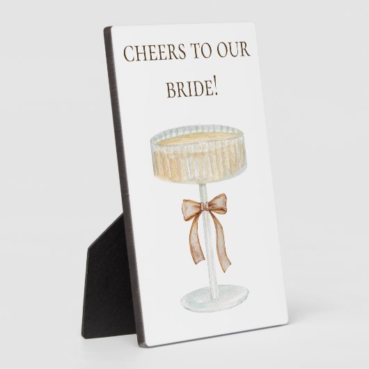 真珠とプロセッコの応援テーブルの開いたバーの署名 フォトプラーク (側面)