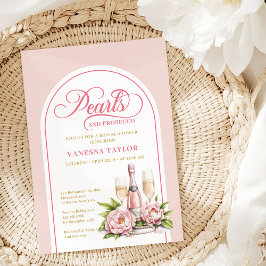 真珠とプロセッコの編集可能な招待状 招待状