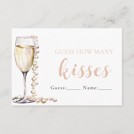 真珠とプロセッコはゲームの数を推測キス エンクロージャーカード (正面)