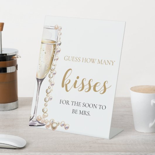 真珠とプロセッコはゲームの数を推測キス 台座サイン (インサイチュ)