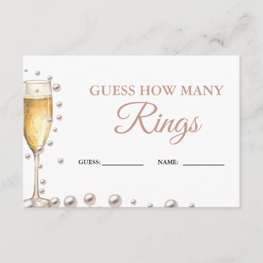 真珠とプロセッコはゲームの数を推測リングや輪 エンクロージャーカード (正面)