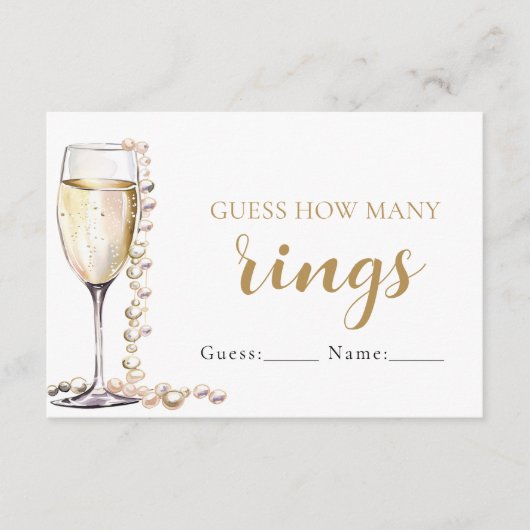 真珠とプロセッコはゲームの数を推測リングや輪 エンクロージャーカード (正面)