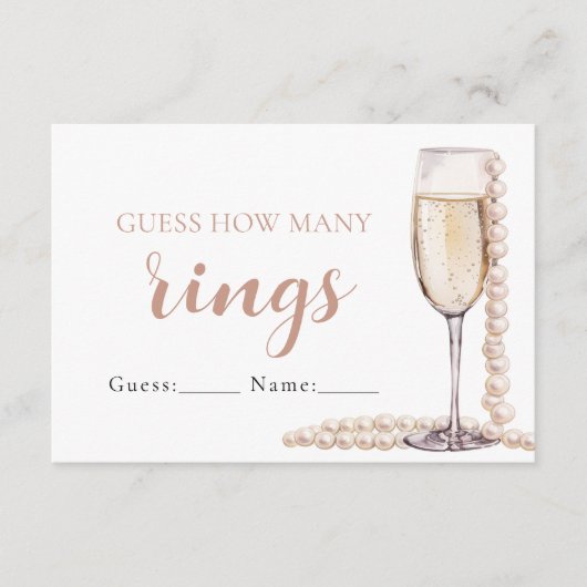 真珠とプロセッコはゲームの数を推測リングや輪 エンクロージャーカード (正面)