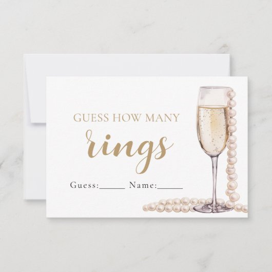 真珠とプロセッコはゲームの数を推測リングや輪 招待状 (正面)