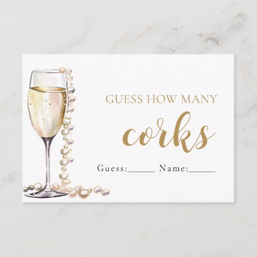真珠とプロセッコは何組のコルクのゲームを推測 エンクロージャーカード (正面)
