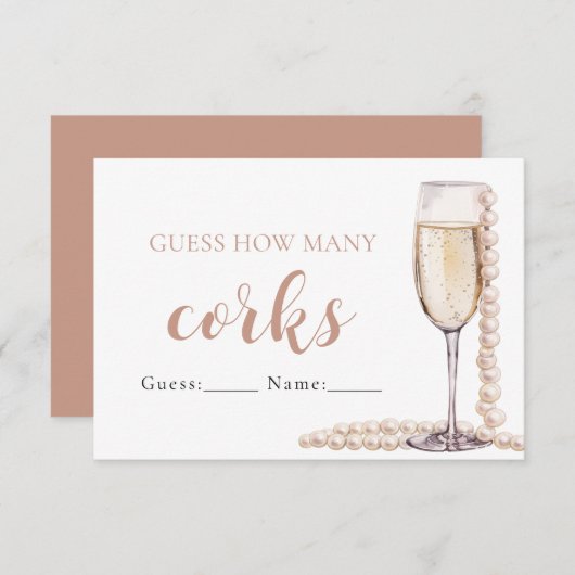 真珠とプロセッコは何組のコルクのゲームを推測 エンクロージャーカード (正面/裏面)