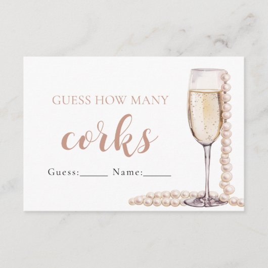 真珠とプロセッコは何組のコルクのゲームを推測 エンクロージャーカード (正面)