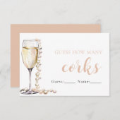 真珠とプロセッコは何組のコルクのゲームを推測 招待状 (正面/裏面)