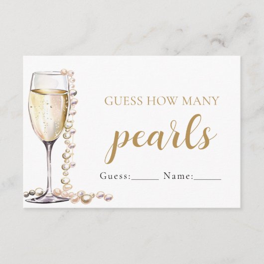 真珠とプロセッコは数ゲームを推測 エンクロージャーカード (正面)