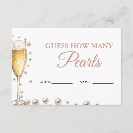 真珠とプロセッコは数ゲームを推測 エンクロージャーカード (正面)