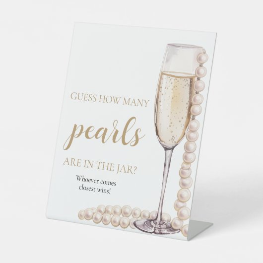 真珠とプロセッコは数ゲームを推測 台座サイン (正面)