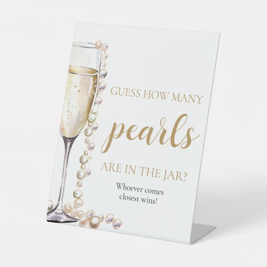 真珠とプロセッコは数ゲームを推測 台座サイン (正面)