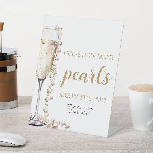 真珠とプロセッコは数ゲームを推測 台座サイン (インサイチュ)