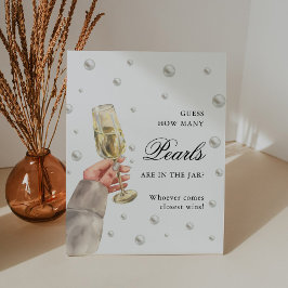 真珠とプロセッコは数ゲームを推測 台座サイン