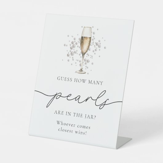 真珠とプロセッコは数ゲームを推測 台座サイン (正面)