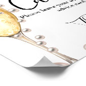 真珠とプロセッコアドバイスブライダルシャワー標識 ポスター (角)