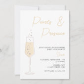 真珠とプロセッコエレガントバチェロレッテ 招待状 (正面)