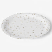 真珠とプロセッコエレガントブライダルシャワー ペーパープレート (アングル)