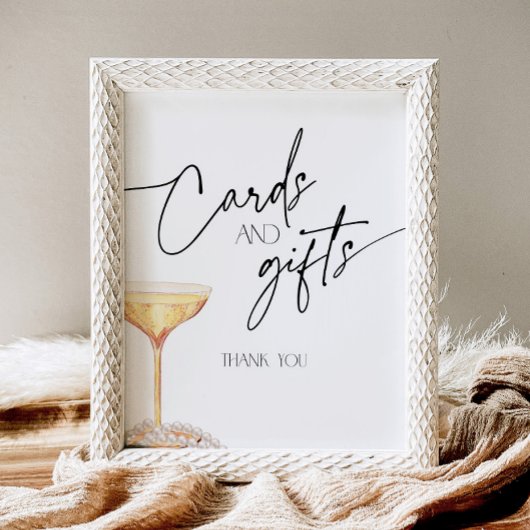 真珠とプロセッコカードとギフト台座のサイン 台座サイン