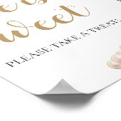 真珠とプロセッコシャンパンラブは甘いサイン ポスター (角)