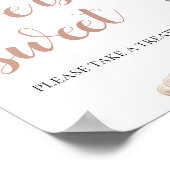 真珠とプロセッコシャンパンラブは甘いサイン ポスター (角)