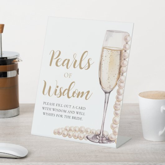 真珠とプロセッコシャンパーニュ真珠の知恵のサイン 台座サイン (インサイチュ)