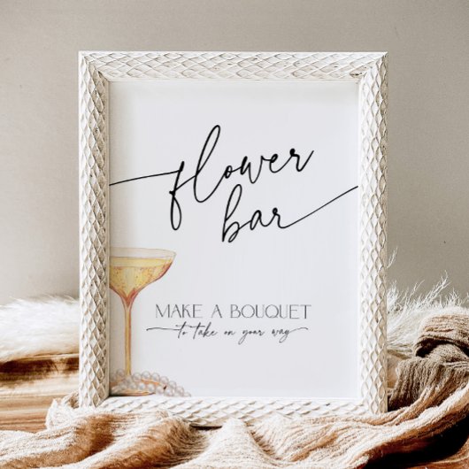 真珠とプロセッコニュートラルフラワーバーの好意 台座サイン