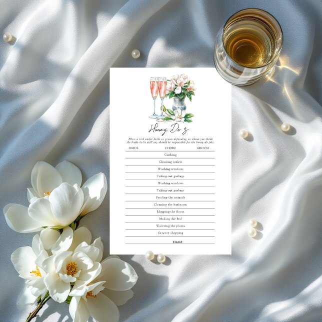 真珠とプロセッコハニードーのブライダルシャワーゲーム (Pearls and Prosecco Honey Do’s Bridal Shower Game)