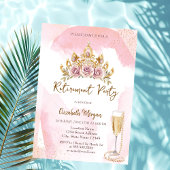 真珠とプロセッコフローラ王冠の退職 招待状