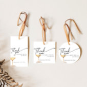 真珠とプロセッコブライダルシャワーありがとう フェイバータグ