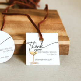 真珠とプロセッコブライダルシャワーありがとう フェイバータグ