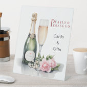 真珠とプロセッコブライダルシャワーカード&ギフト 台座サイン (インサイチュ)