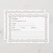 真珠とプロセッコブライダルシャワーレシピカード ノートカード (正面/裏面)