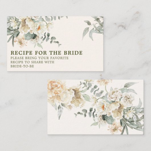 真珠とプロセッコブライダルシャワー共有Aレシピ エンクロージャーカード (正面/裏面)