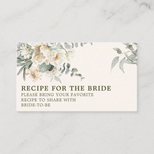 真珠とプロセッコブライダルシャワー共有Aレシピ エンクロージャーカード (正面)