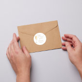 真珠とプロセッコブライダルシャワー感謝していユーステッカー ラウンドシール