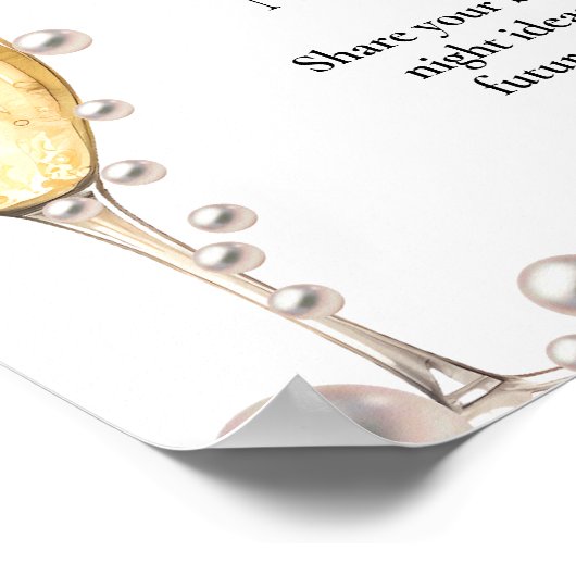 真珠とプロセッコブライダルシャワー日付アイディア記号 ポスター (角)