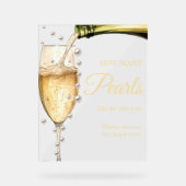 真珠とプロセッコブライダルシャワー真珠の数 アクリルサイン (正面)