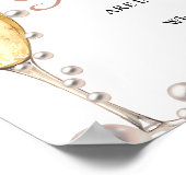 真珠とプロセッコブライダルシャワー真珠の数 ポスター (角)