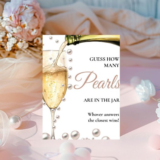 真珠とプロセッコブライダルシャワー真珠の数 台座サイン