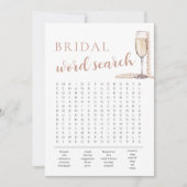 真珠とプロセッコブライダルシャワー語検索ゲーム 招待状 (正面)