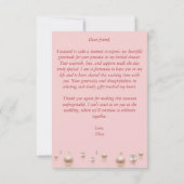 真珠とプロセッコブライダルシャワー エレガント サンキューカード (裏面)