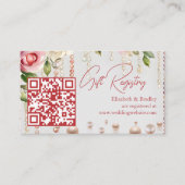 真珠とプロセッコブライダルシャワーqrギフトレジストリ エンクロージャーカード (正面)