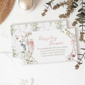 真珠とプロセッコブライダルディスプレイシャワー エンクロージャーカード