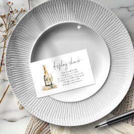 真珠とプロセッコブライダルディスプレイシャワー エンクロージャーカード